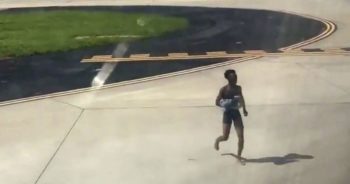 Man docked for running in underwear on airport runway