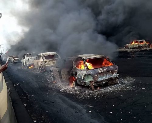 Tanker explosion guts vehicles on Lagos-Badagry Expressway