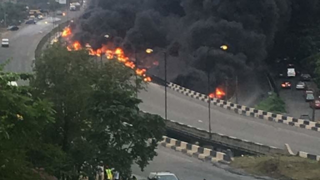 PHOTOS: Nine dead, 53 vehicles burnt as fuel tanker explodes in Lagos 
