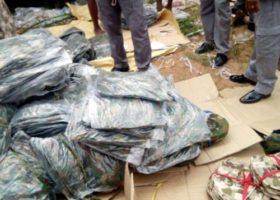 Customs intercepts container load of military uniforms