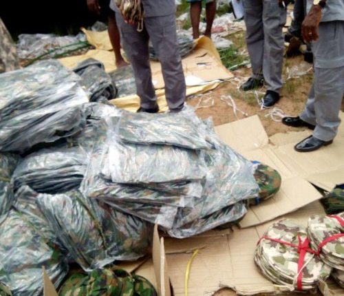 Customs intercepts container load of military uniforms