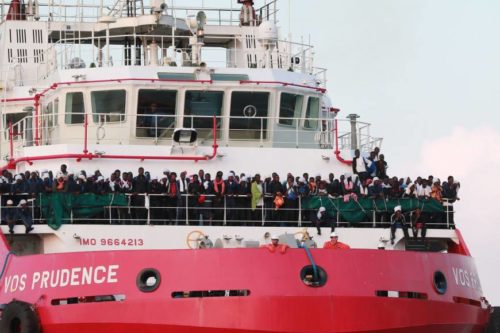 Migrants refuse to disembark after rescue by Libyan ship