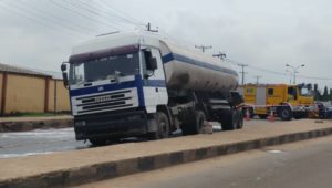 PHOTOS: Tanker spills fuel on Lagos road