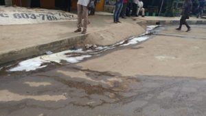 PHOTOS: Tanker spills fuel on Lagos road