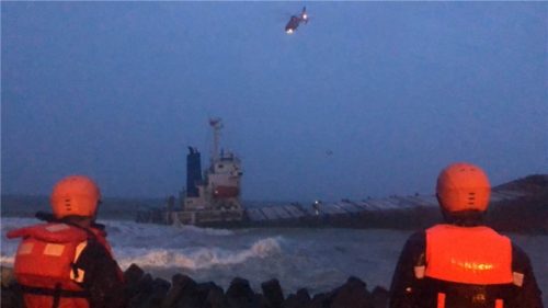 Jin Hua: 12 mariners rescued from storm-grounded ship