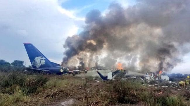 Mexican plane crashes at airport, injures 97