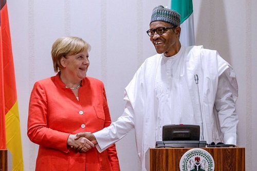 PHOTOS: Buhari, Angela Merkel meet in Aso Rock