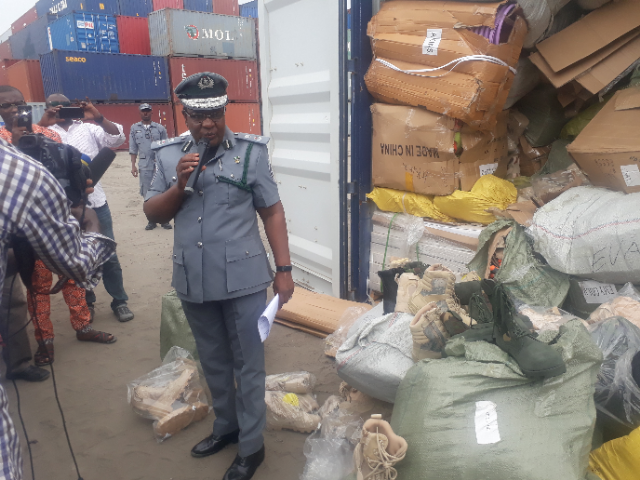 Customs intercepts container load of military boots in Lagos
