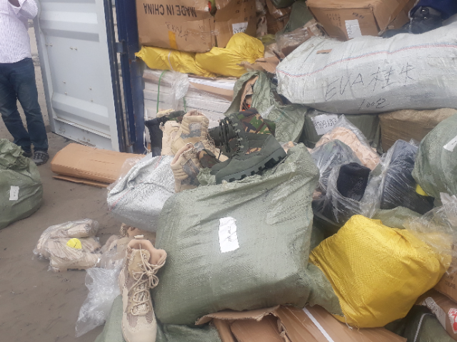 Customs intercepts container load of military boots in Lagos