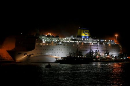 Fire breaks out aboard Greek ferry, 875 passengers safe