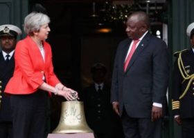 Theresa May gifts South Africa bell of sunken WWI ship