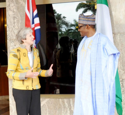 Buhari, British Prime Minister meet in Aso Rock