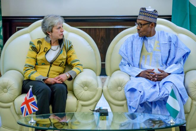 PHOTOS: Buhari, British Prime Minister meet in Aso Rock