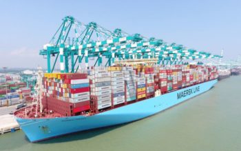 Maersk ship loads world record 19,038 TEUs in Malaysia