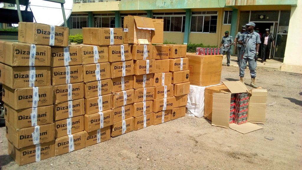 Customs raid Gombe warehouse, seize tramadol, diazepam worth N7m