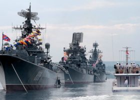 Russian warships hold drills in Bering Sea