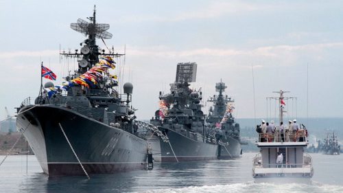 Russian warships hold drills in Bering Sea