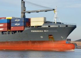 Liberian-flagged container ship, the Pomerenia Sky