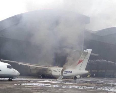 Fire guts Overland aircraft, hangar at Lagos Airport