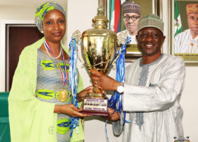 PHOTOS: NPA MD receives victorious Hadiza Warriors