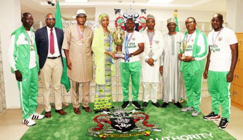 PHOTOS: NPA MD receives victorious Hadiza Warriors