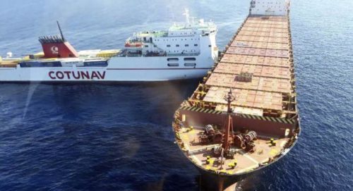 Cargo ships collide in the Mediterranean