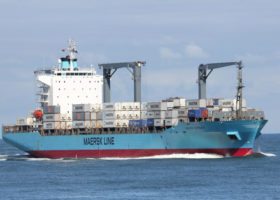 Singapore-flagged containership Maersk Newbury
