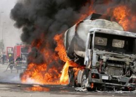 An oil tanker truck in the early hours of Friday exploded in Cameroon's commercial city of Douala, killing one person and destroying at least 60 houses.