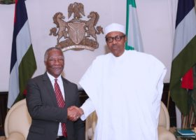 PHOTOS: Buhari receives Thabo Mbeki in Aso Rock