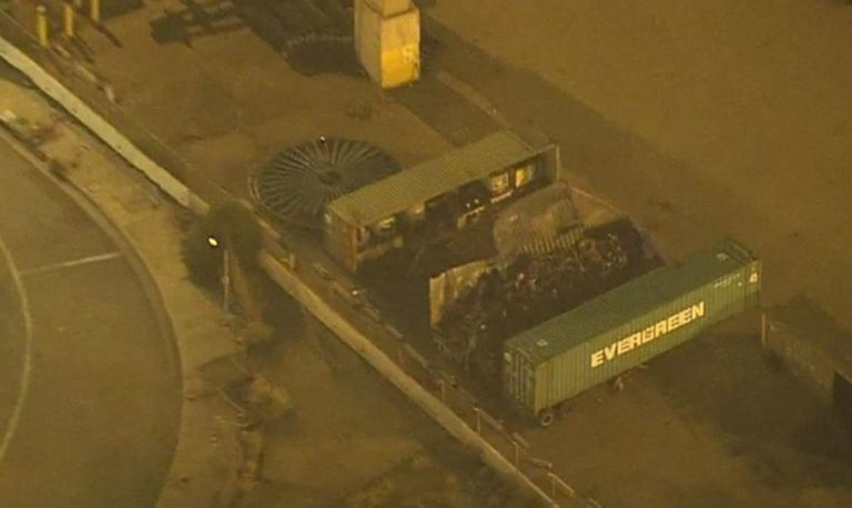 Container explodes at Port of Los Angeles - Ships & Ports