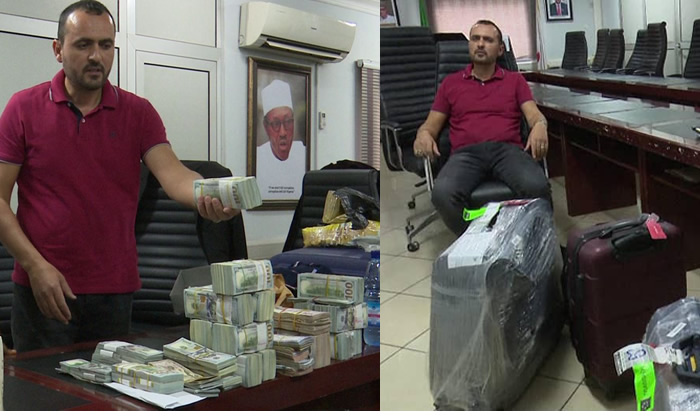 PHOTOS: EFCC arrests Lebanese at Abuja Airport with N940m