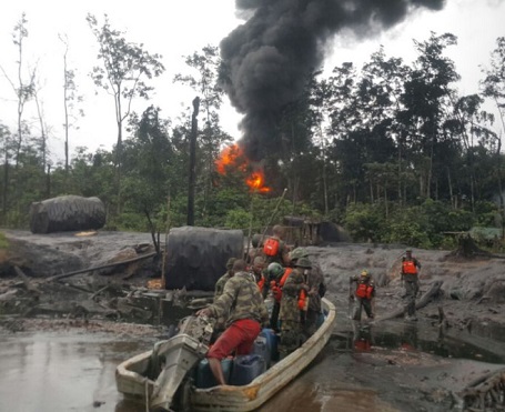 Military taskforce destroys 156 boats, 300 refineries in Niger Delta