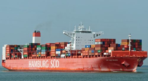 Hamburg Süd containership. Illustrative picture. PHOTO CREDIT: FleetMon