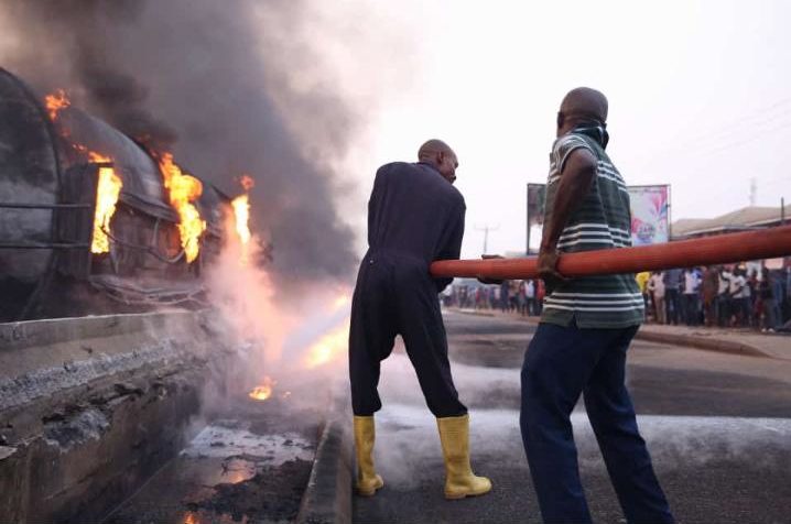 PHOTOS: 13 vehicles burnt in Edo tanker fire