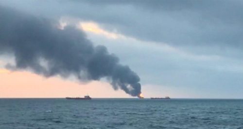 10 dead after cargo vessels catch fire near Crimea 