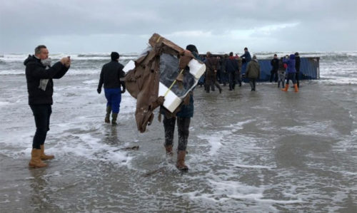 Containers fallen off Panamanian vessel wash up on Dutch islands