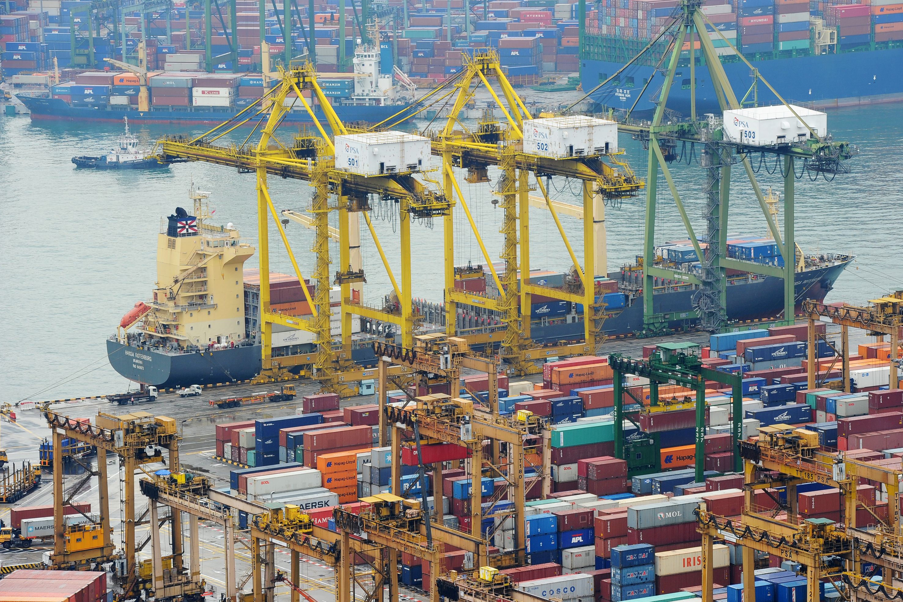 Container volumes drop at Port of Singapore 