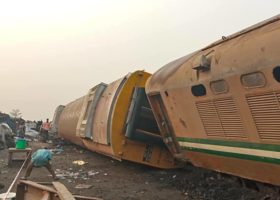 PHOTOS: One dead as train derails in Lagos 