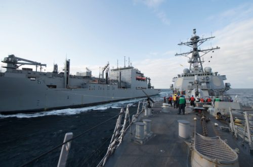 U.S. Navy cruiser, dry cargo ship collide during replenishment 