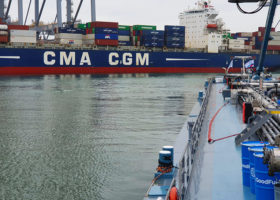 CMA CGM ship refuels with marine bio-fuel