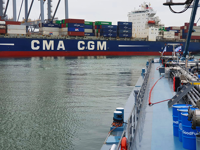 CMA CGM ship refuels with marine bio-fuel