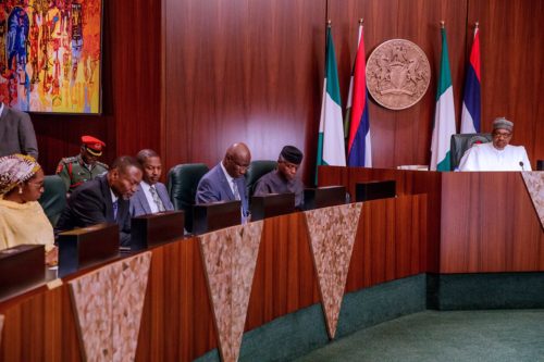 PHOTOS: Minimum wage committee submits report to Buhari