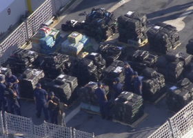 U.S. Coast Guard Cutter Tampa on Friday offloaded 13.5 tons