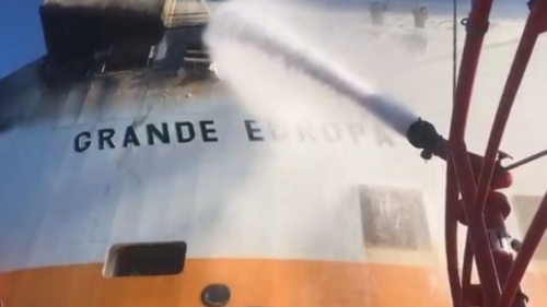 Another Grimaldi ship, Grande Europa catches fire off Spain