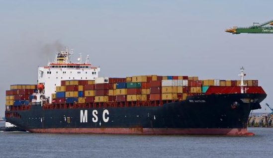 MSC containership reported listing at Liverpool port