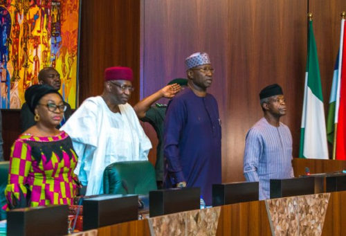 PHOTOS: Osinbajo presides over ‘unusual’ FEC meeting in Abuja