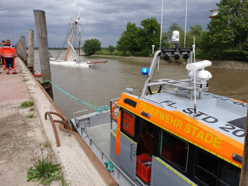 German wooden schooner sinks after colliding with containership._