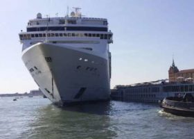 MSC ship crashes s into dock, tourist boat 