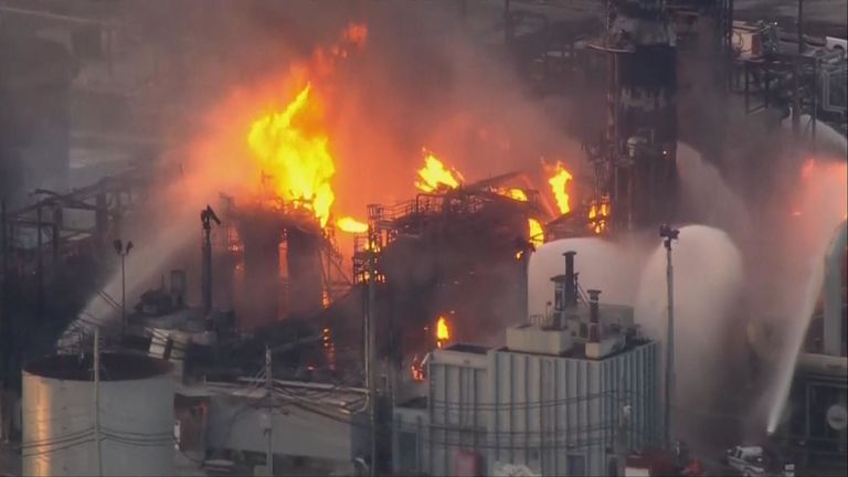Philadelphia oil refinery on fire