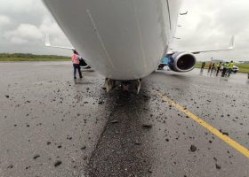 PHOTOS: Air Peace plane with 133 passengers makes emergency landing at Lagos airport